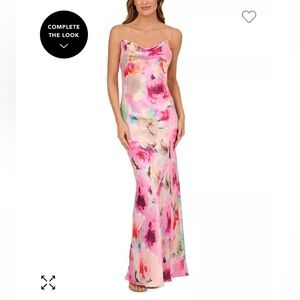 Liv Foster Sateen Cowl Neck Gown